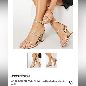 ASOS Design gold heels -WIDE